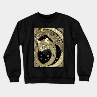 Ocelots Wild Cat Abstract Digital Art Crewneck Sweatshirt